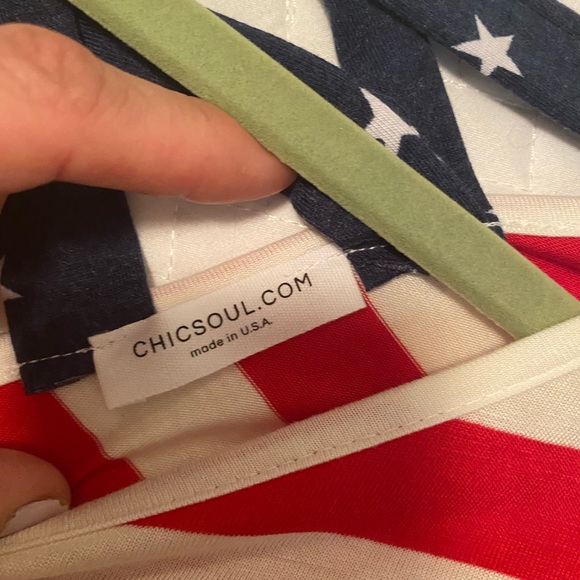 Chic Soul Stars And Stripes Short Sleeve Dress - Picture 3 of 5